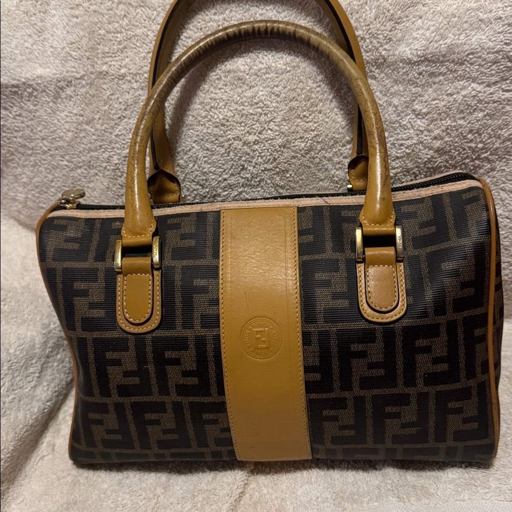 FENDI Vintage Zucca Boston Bag